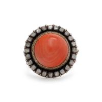 CORAL AND DIAMOND RING