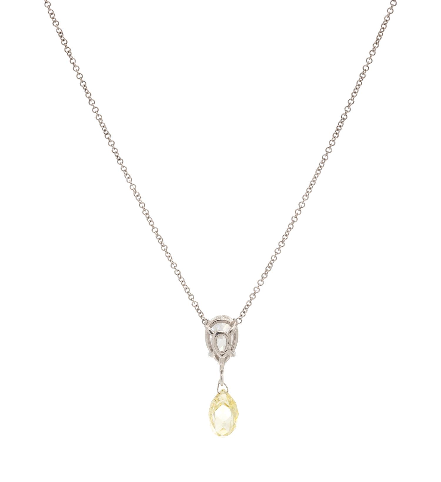 DIAMOND AND FANCY YELLOW DIAMOND NECKLACE