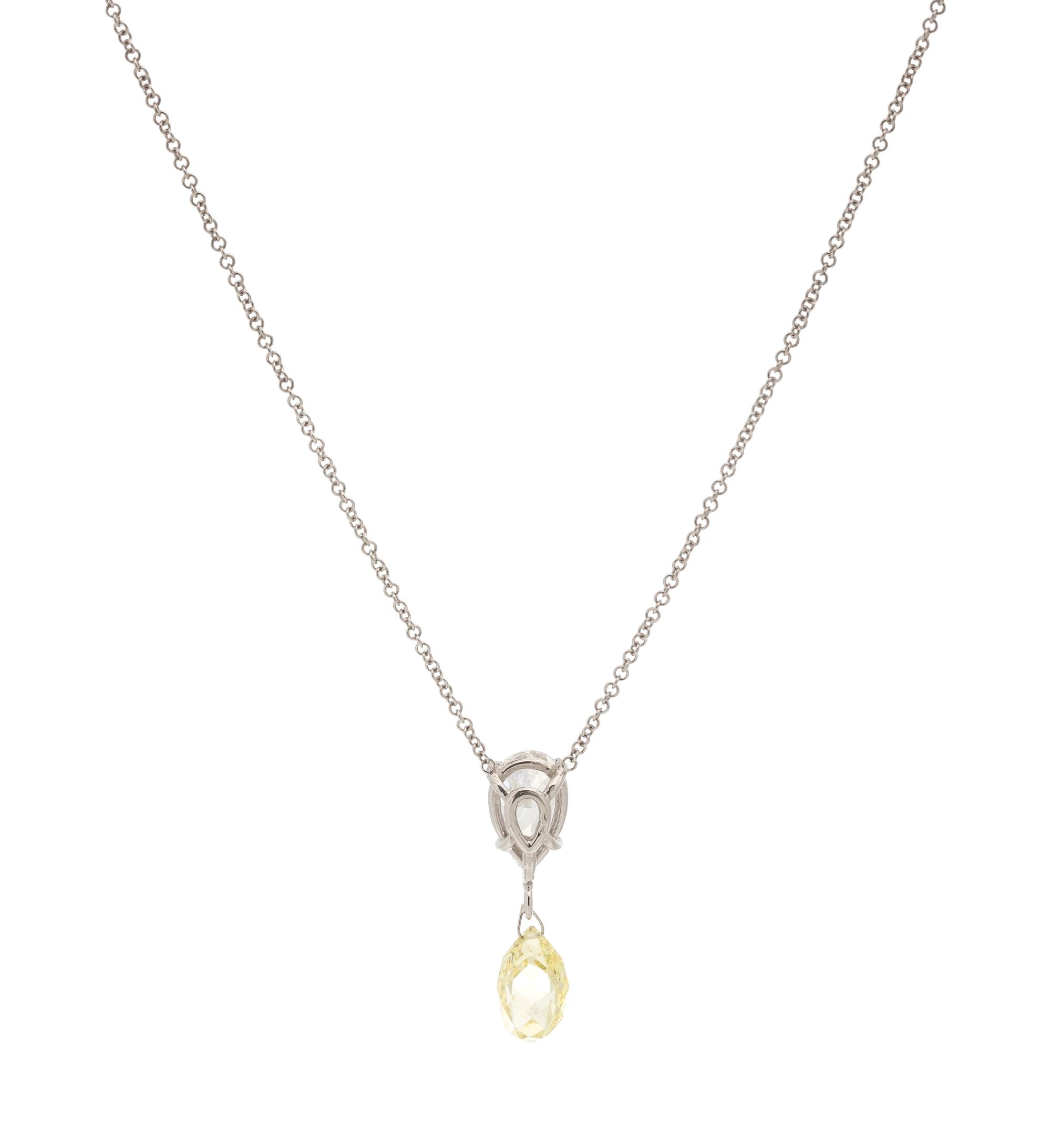 DIAMOND AND FANCY YELLOW DIAMOND NECKLACE