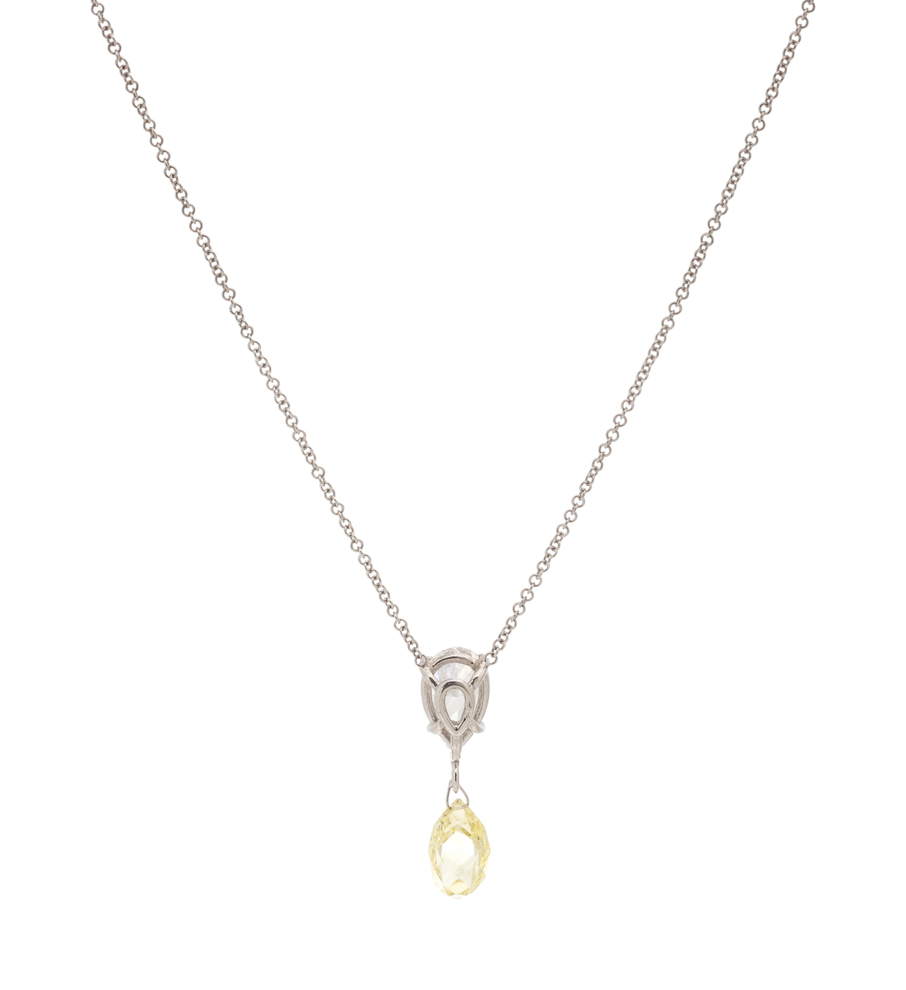 DIAMOND AND FANCY YELLOW DIAMOND NECKLACE