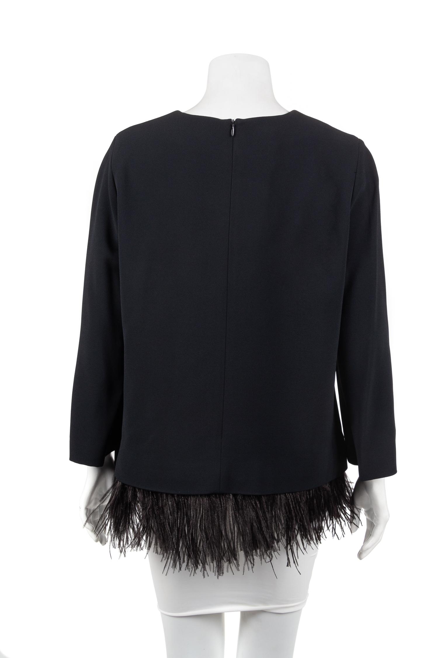 Escada Blouse with Feather Trim, 1990-2000s