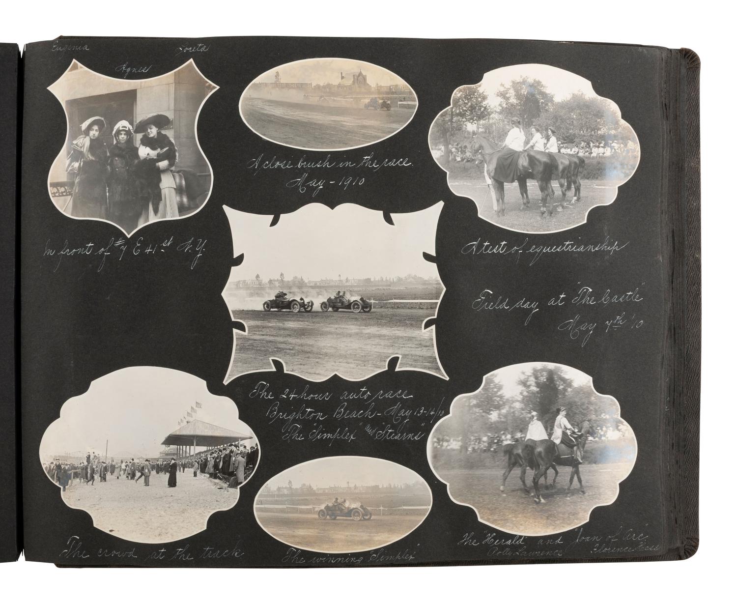 [PHOTO.] Album feat. images of Hudson Fulton Celebration, plains, auto races, and Black subjects.