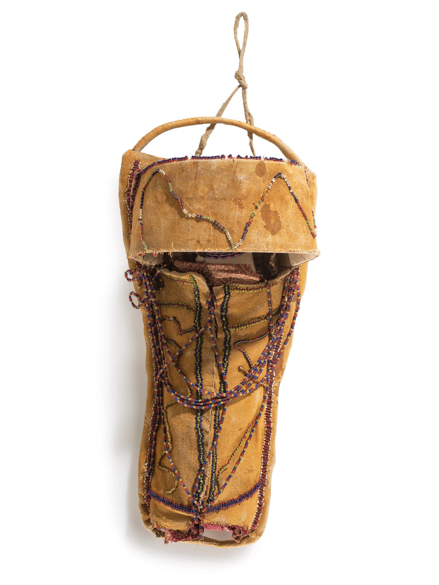 Apache Beaded Hide Doll Cradle