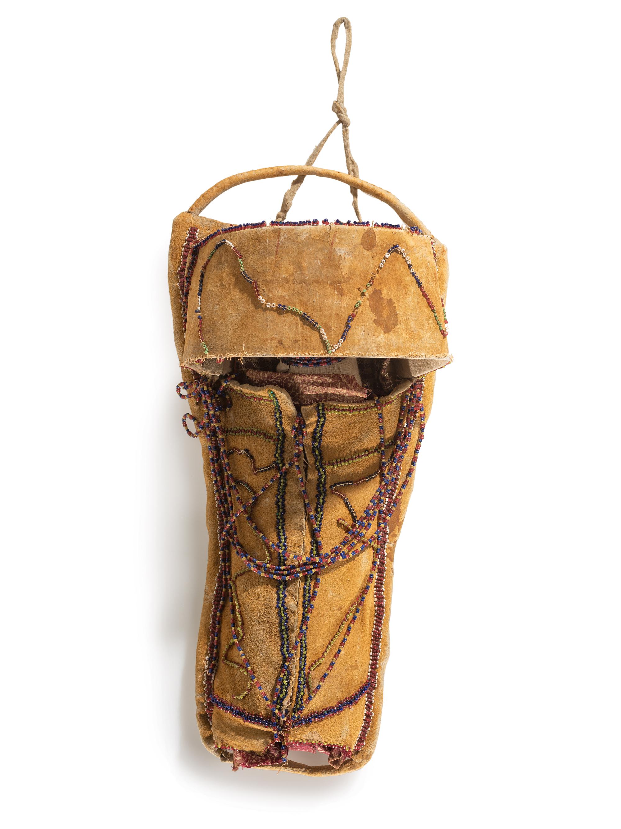 Apache Beaded Hide Doll Cradle