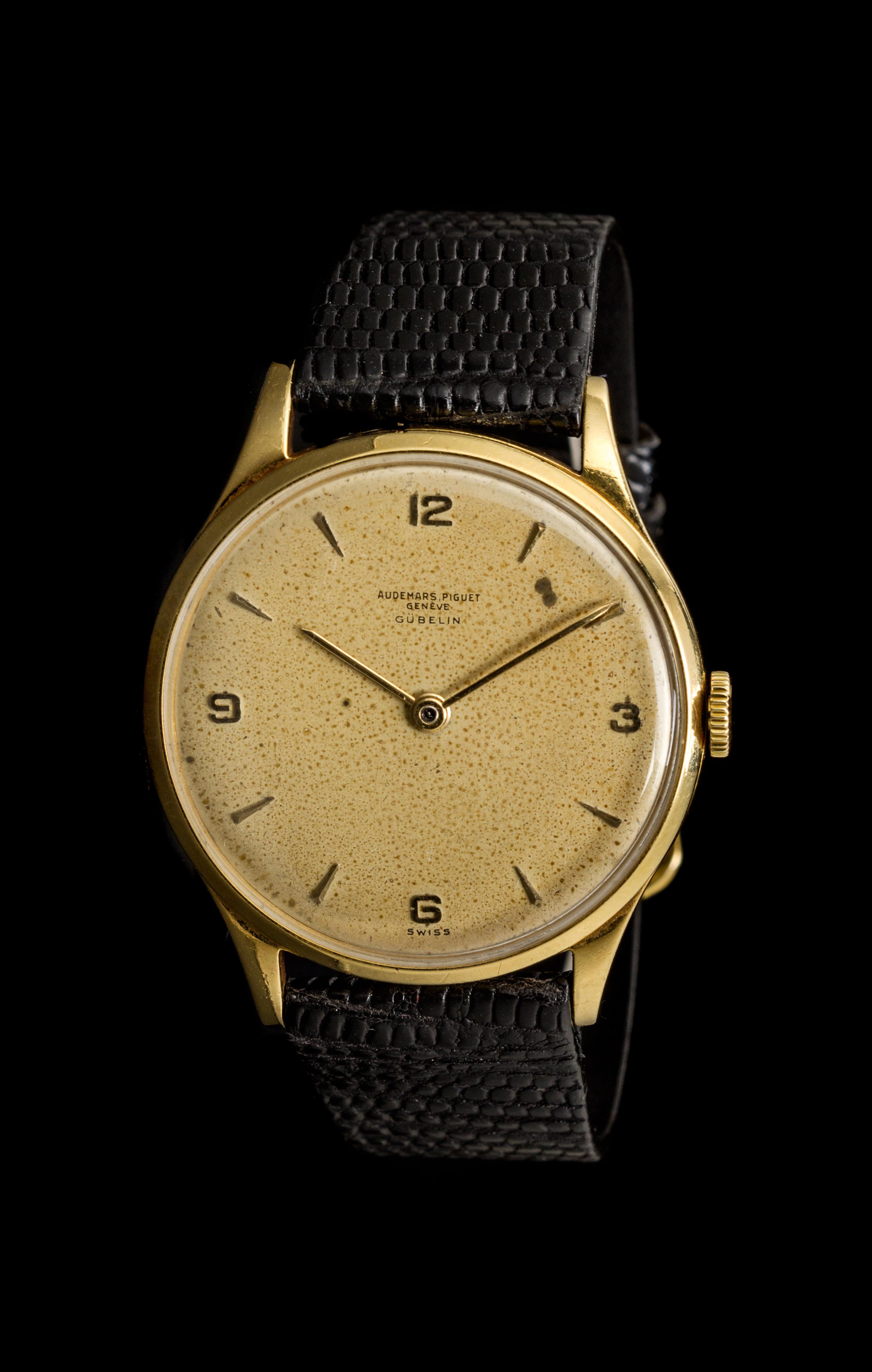 An 18 Karat Yellow Gold Wristwatch, Audemars Piguet for Gubelin,