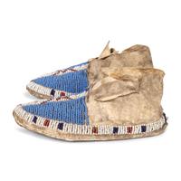 Sioux Child's Beaded Hide Moccasins