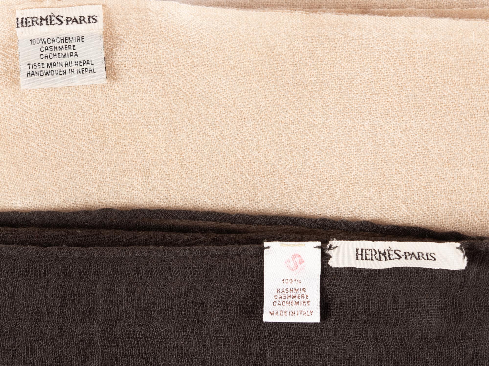 Two Hermès Cashmere Scarves