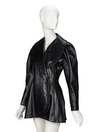 Alaïa, Black Leather Peplum Jacket, 1980s