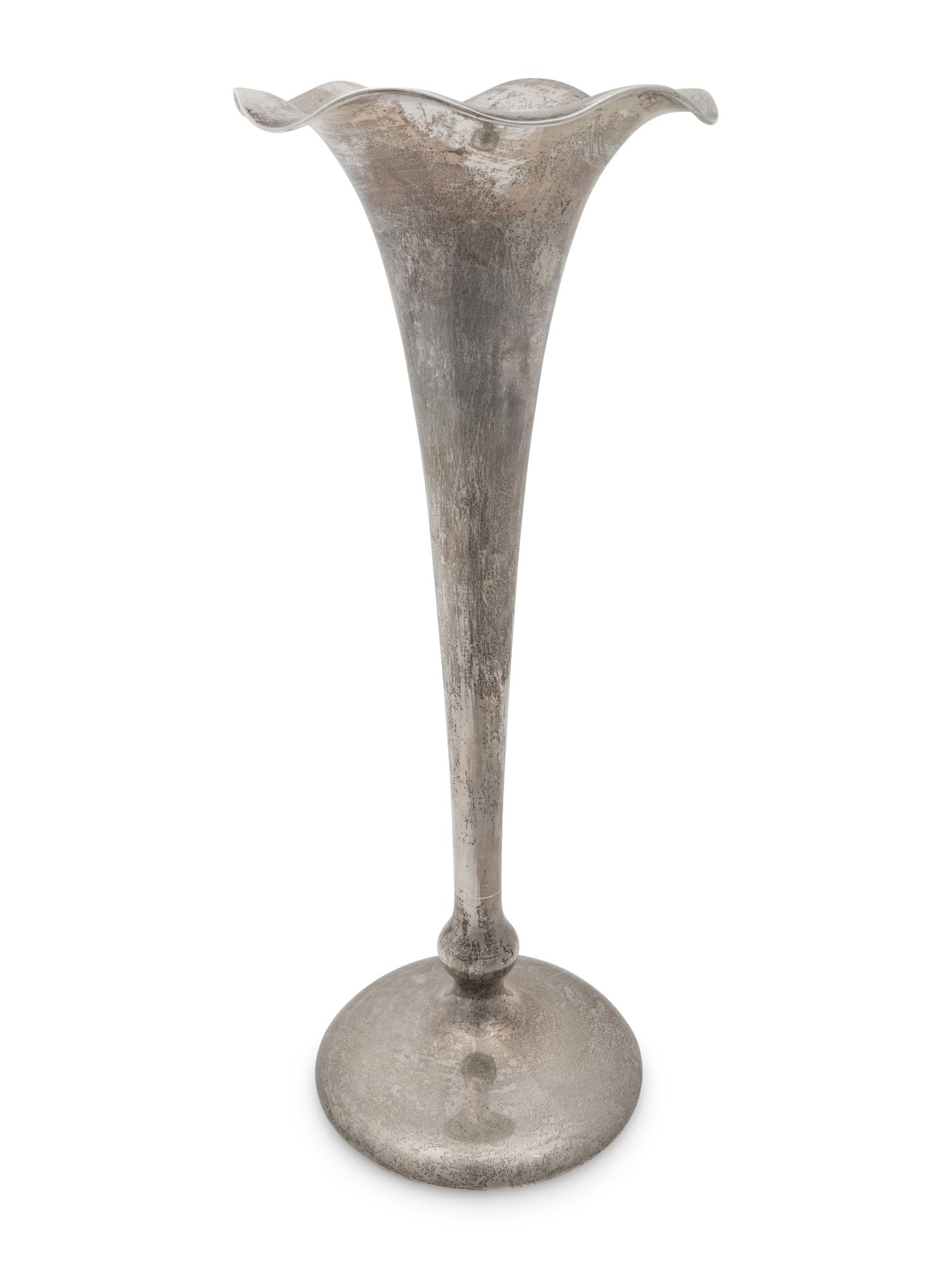 A Shreve & Co. Silver Trumpet Vase