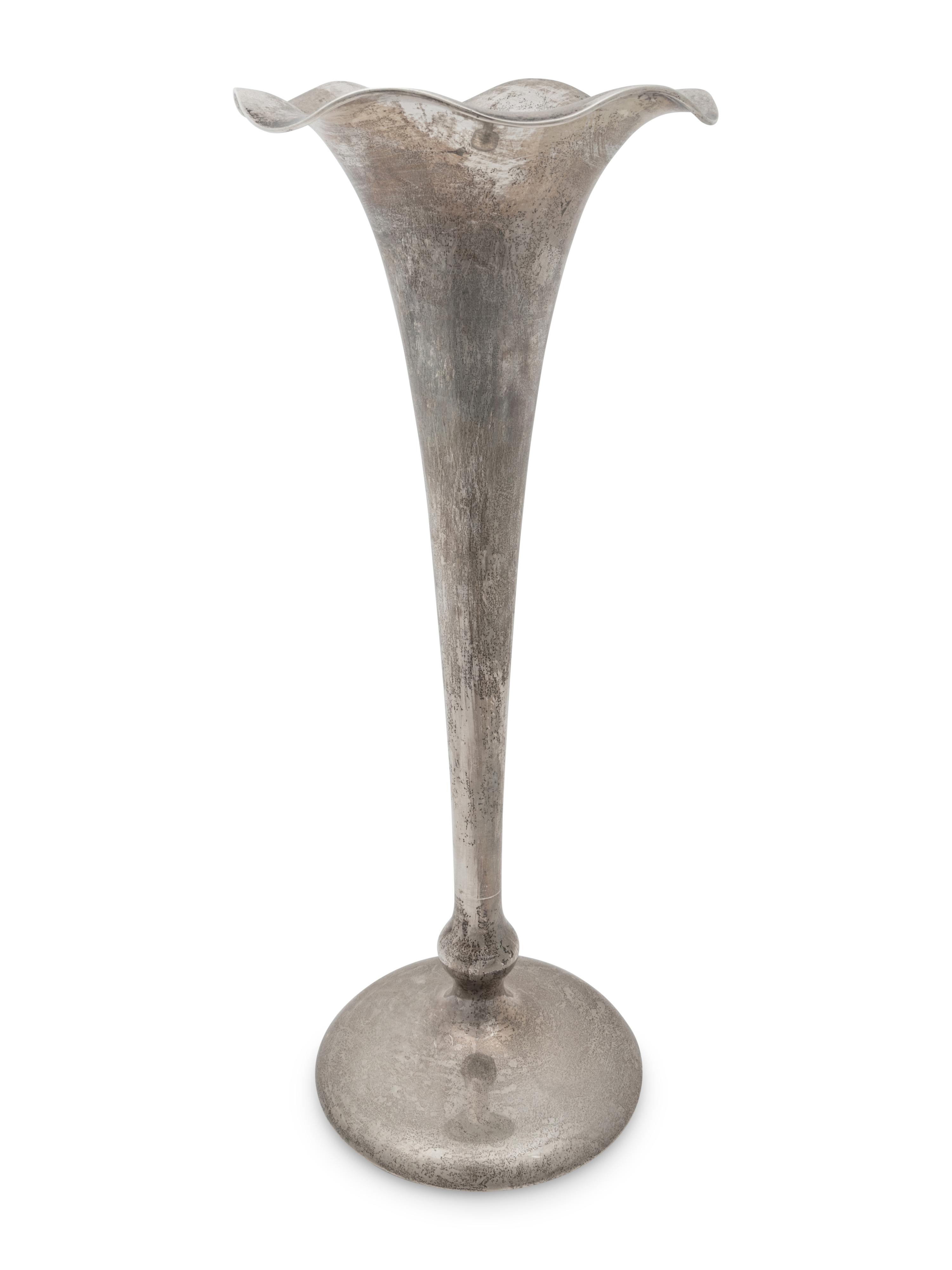 A Shreve & Co. Silver Trumpet Vase