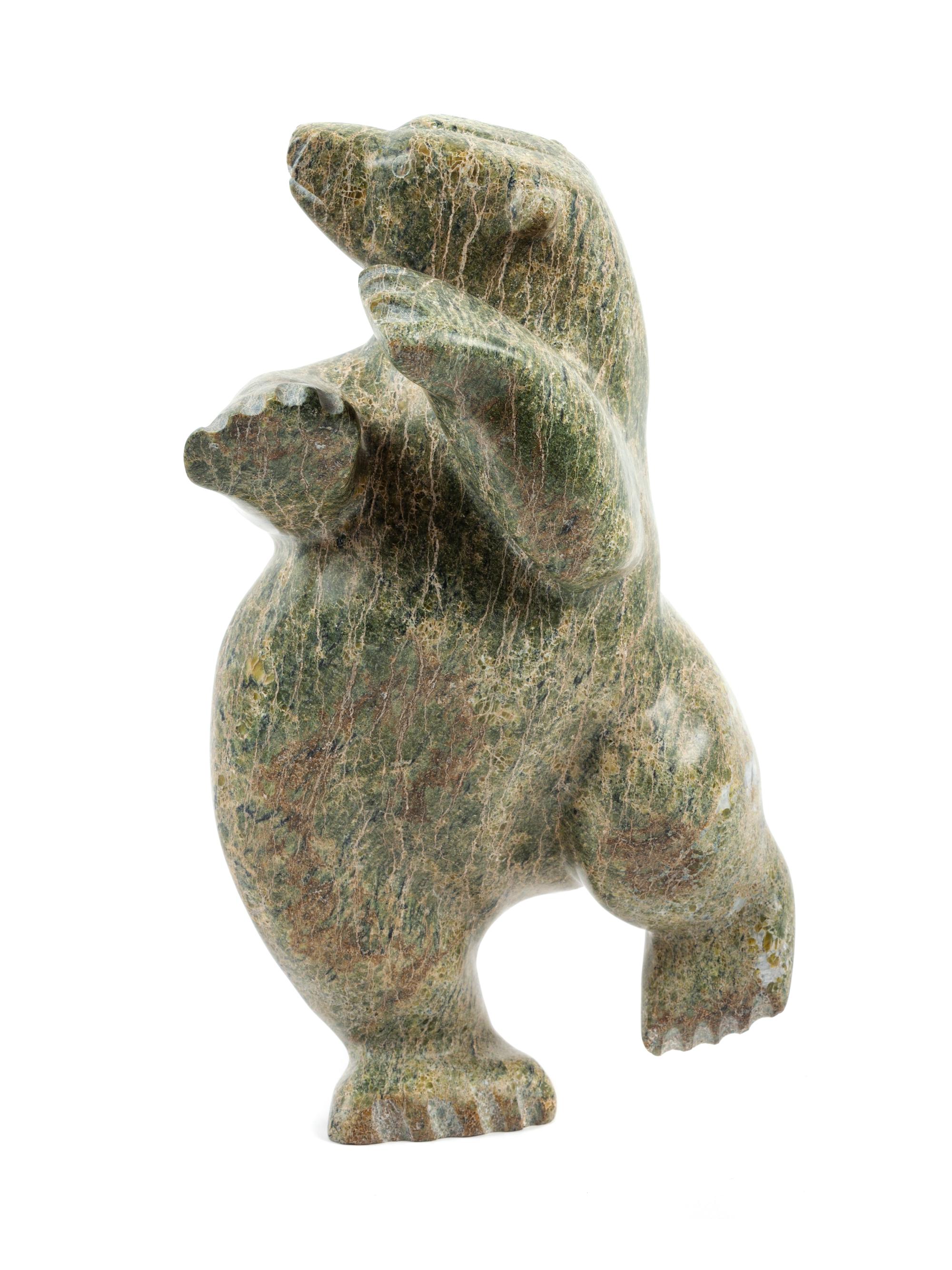 Dancing Bear Serpentine Stone Carving