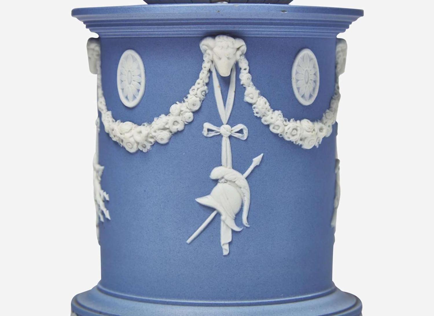 A Wedgwood Solid Blue Jasperware Altar Form Vase, UK, late 18th century