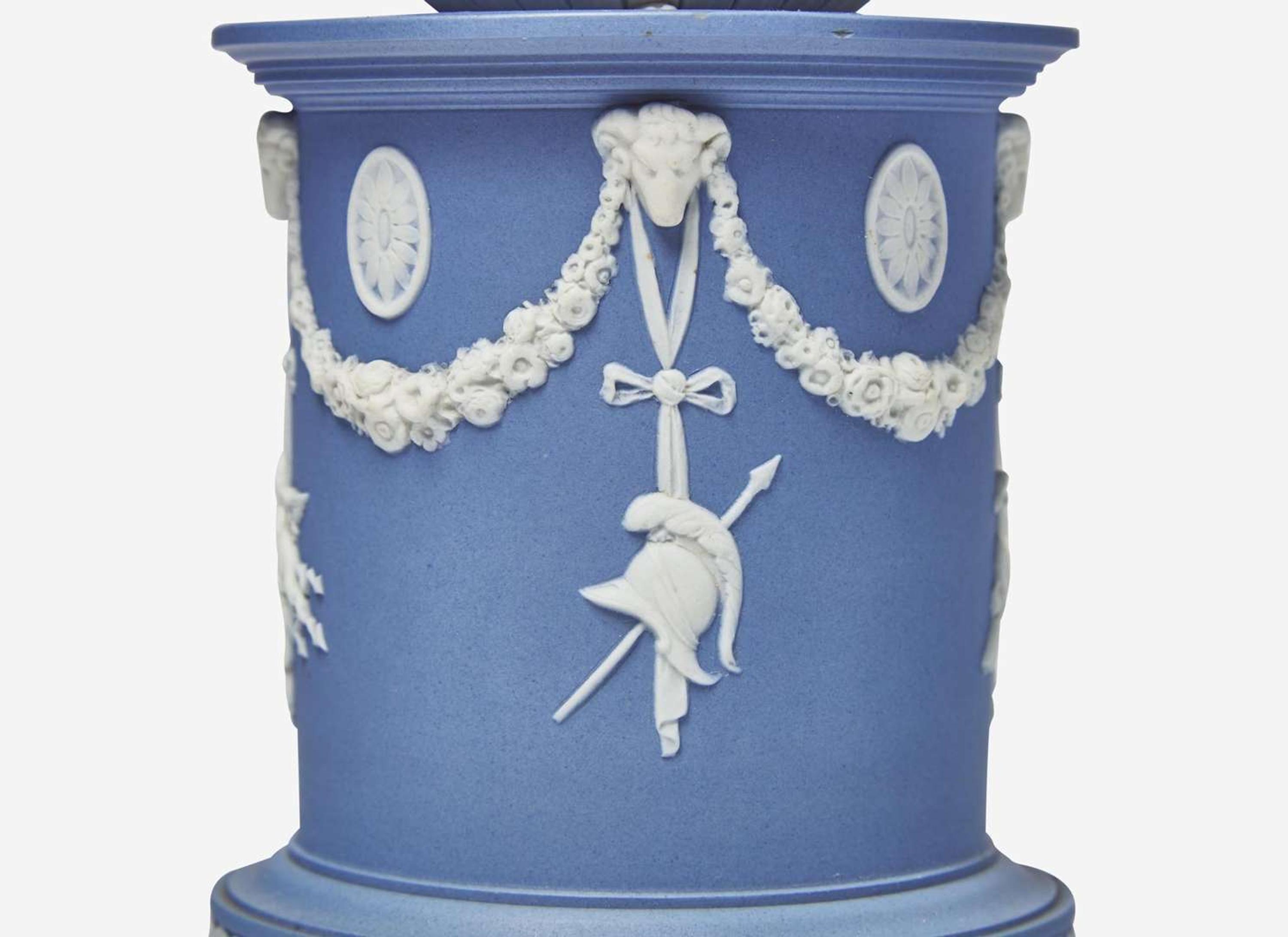 A Wedgwood Solid Blue Jasperware Altar Form Vase, UK, late 18th century