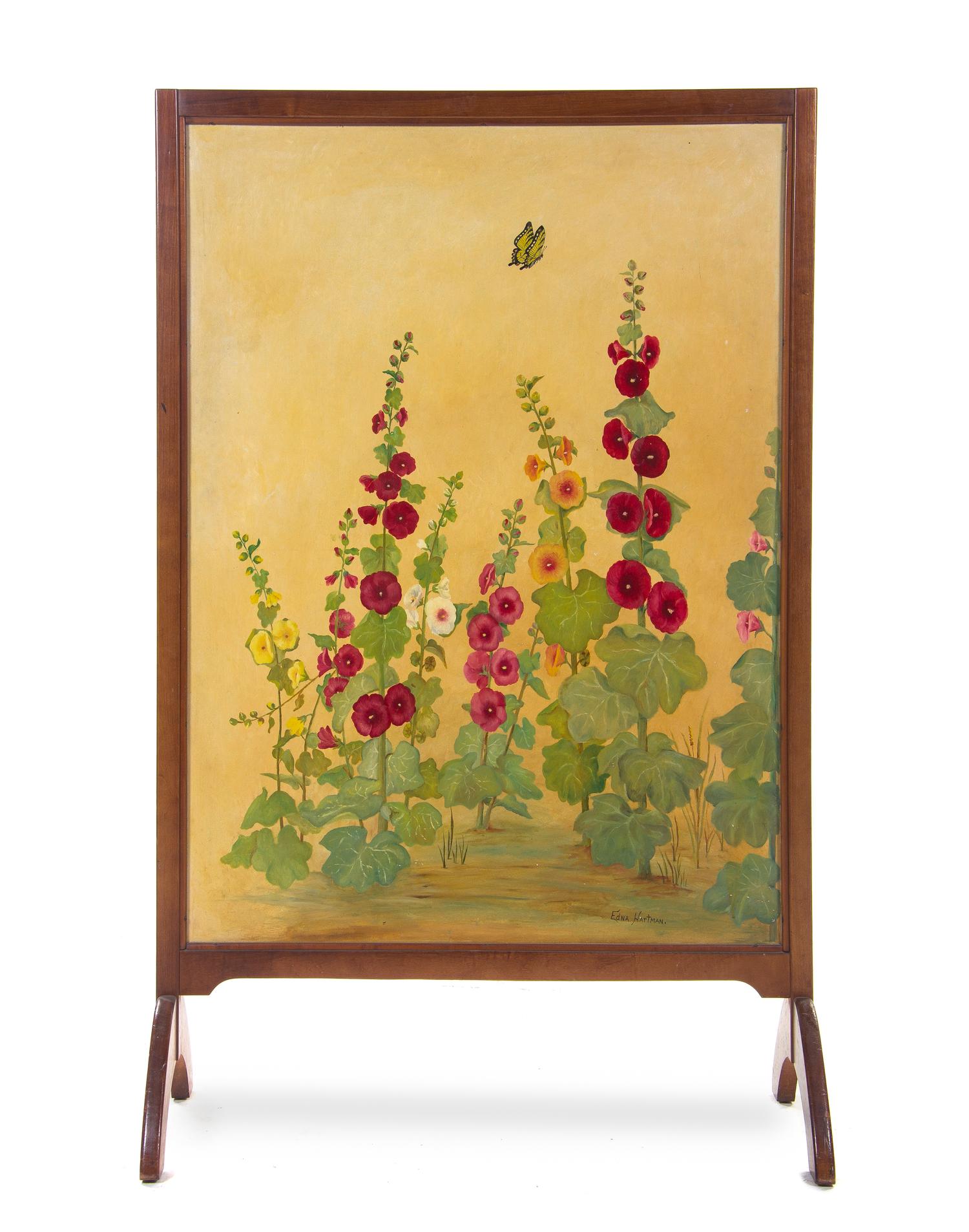 An American Painted Floor Screen, EDNA HARTMAN, Height 60 1/4 inches. — EDNA HARTMAN,