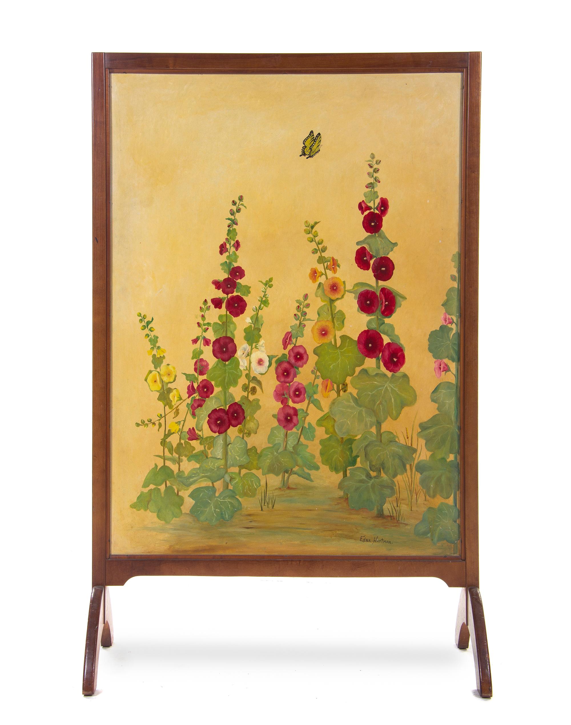 An American Painted Floor Screen, EDNA HARTMAN, Height 60 1/4 inches. — EDNA HARTMAN,