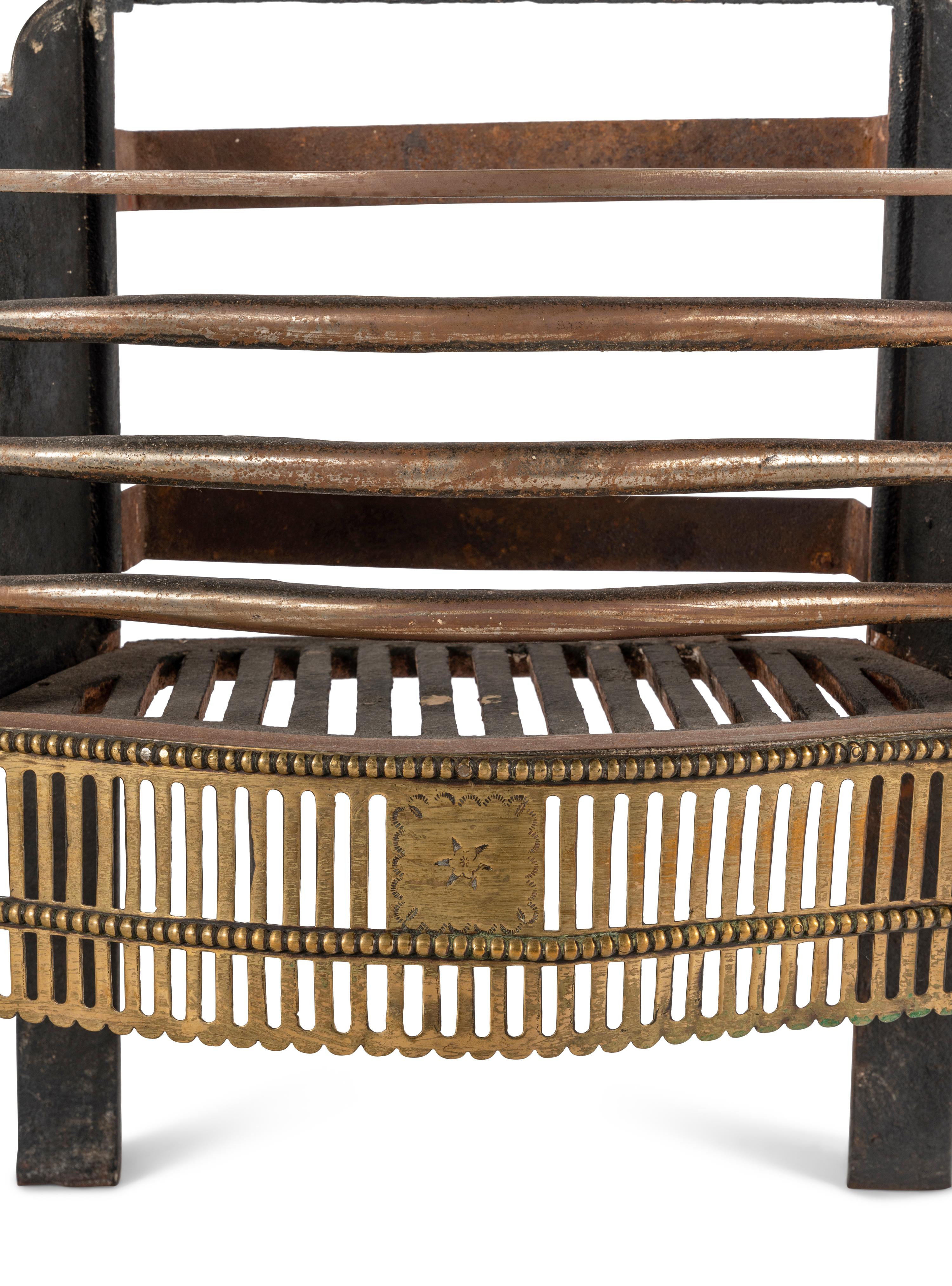 A George III Brass and Steel Firegrate