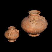 Two Tairona Redware Anthropomorphic Burial Urns