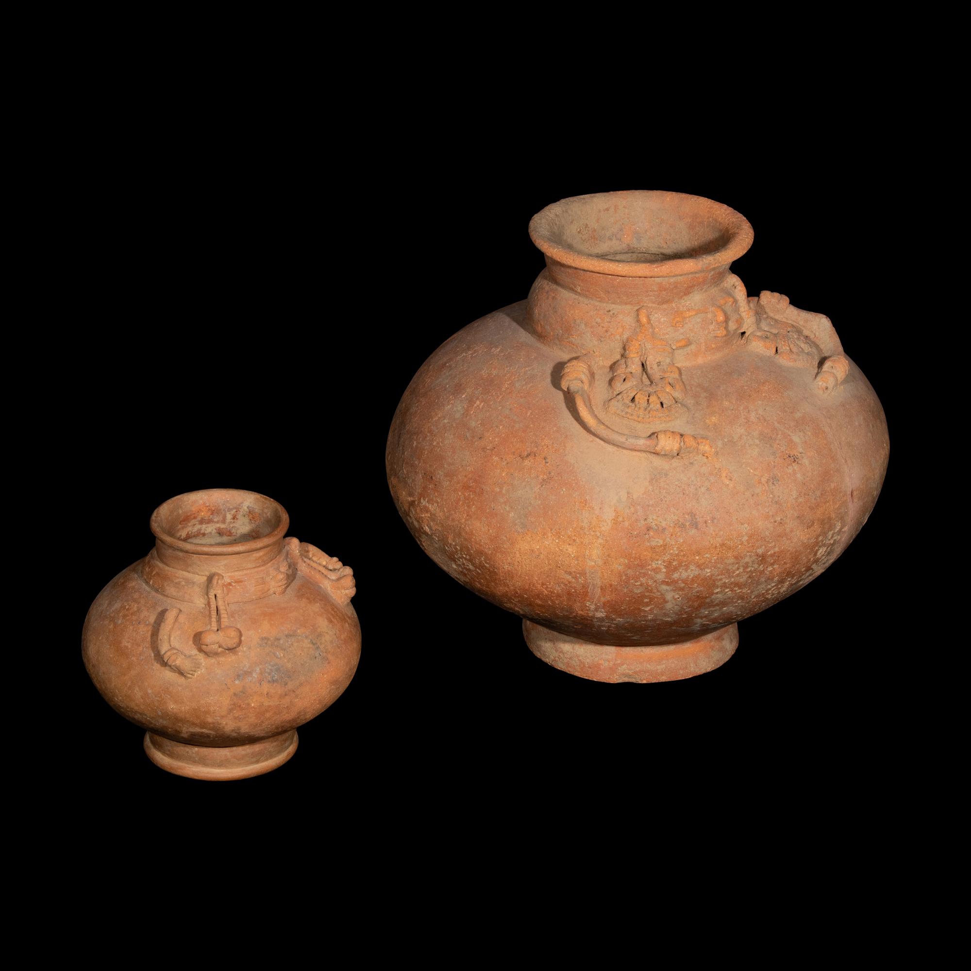 Two Tairona Redware Anthropomorphic Burial Urns