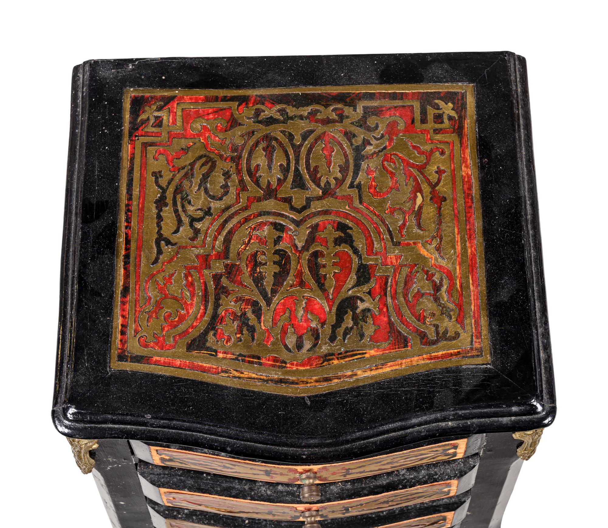 A Napoleon III Style Brass Inlaid Simulated Tortoise Chest