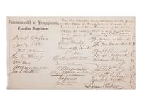 [POLITICS]. Commonwealth of Pennsylvania cover signed by presidential electors.