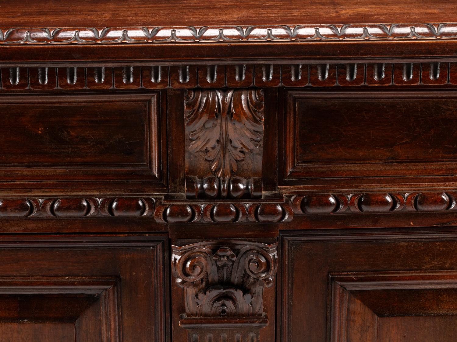 An Italian Baroque Style Walnut Console Cabinet
