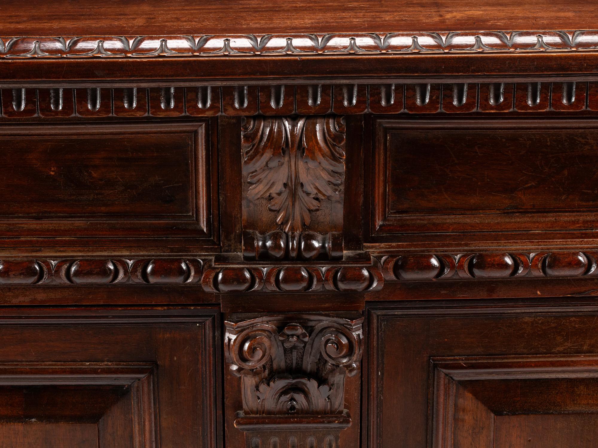 An Italian Baroque Style Walnut Console Cabinet