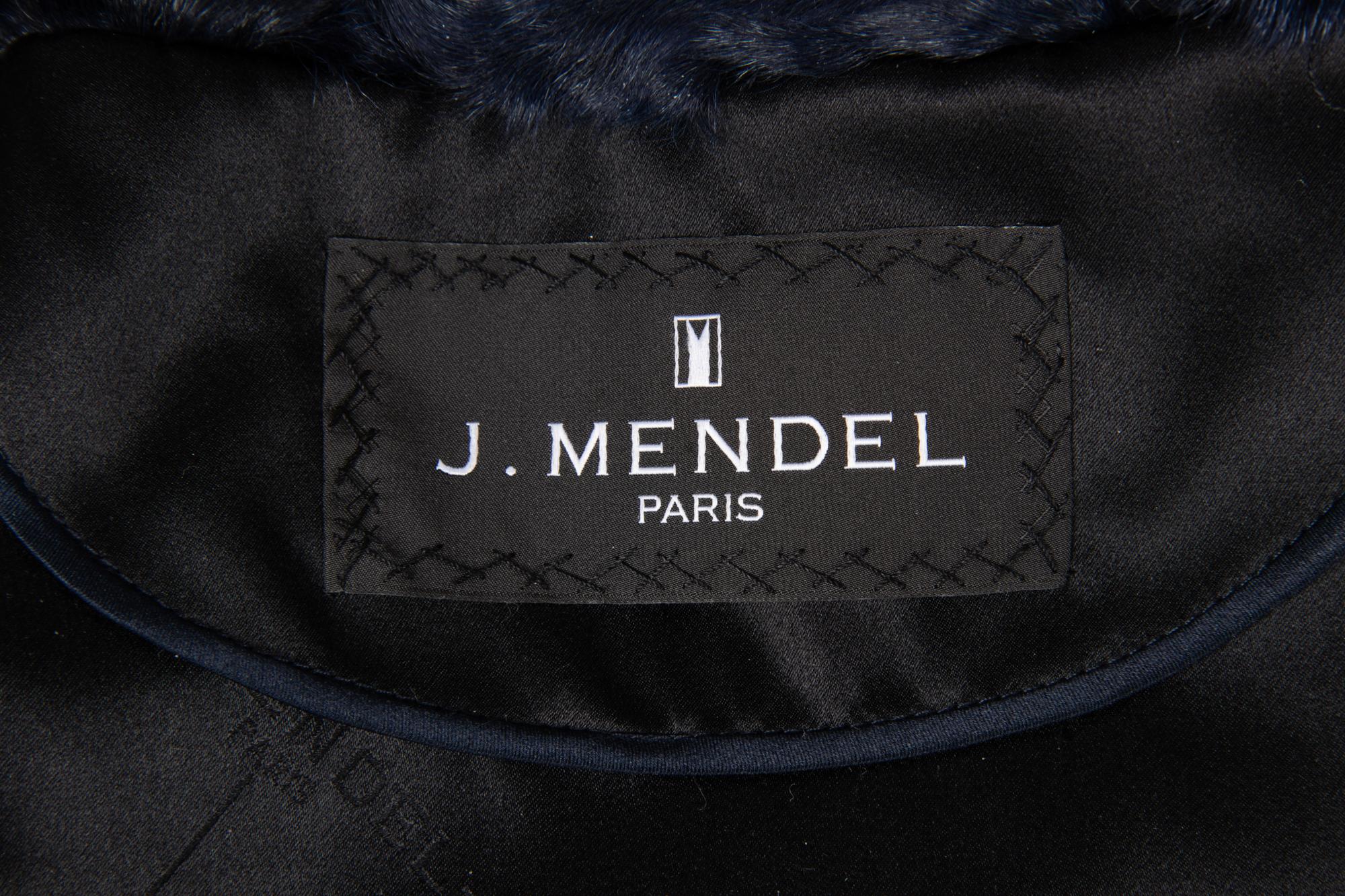 J. Mendel Navy Broadtail and Mink Coat, 2000s