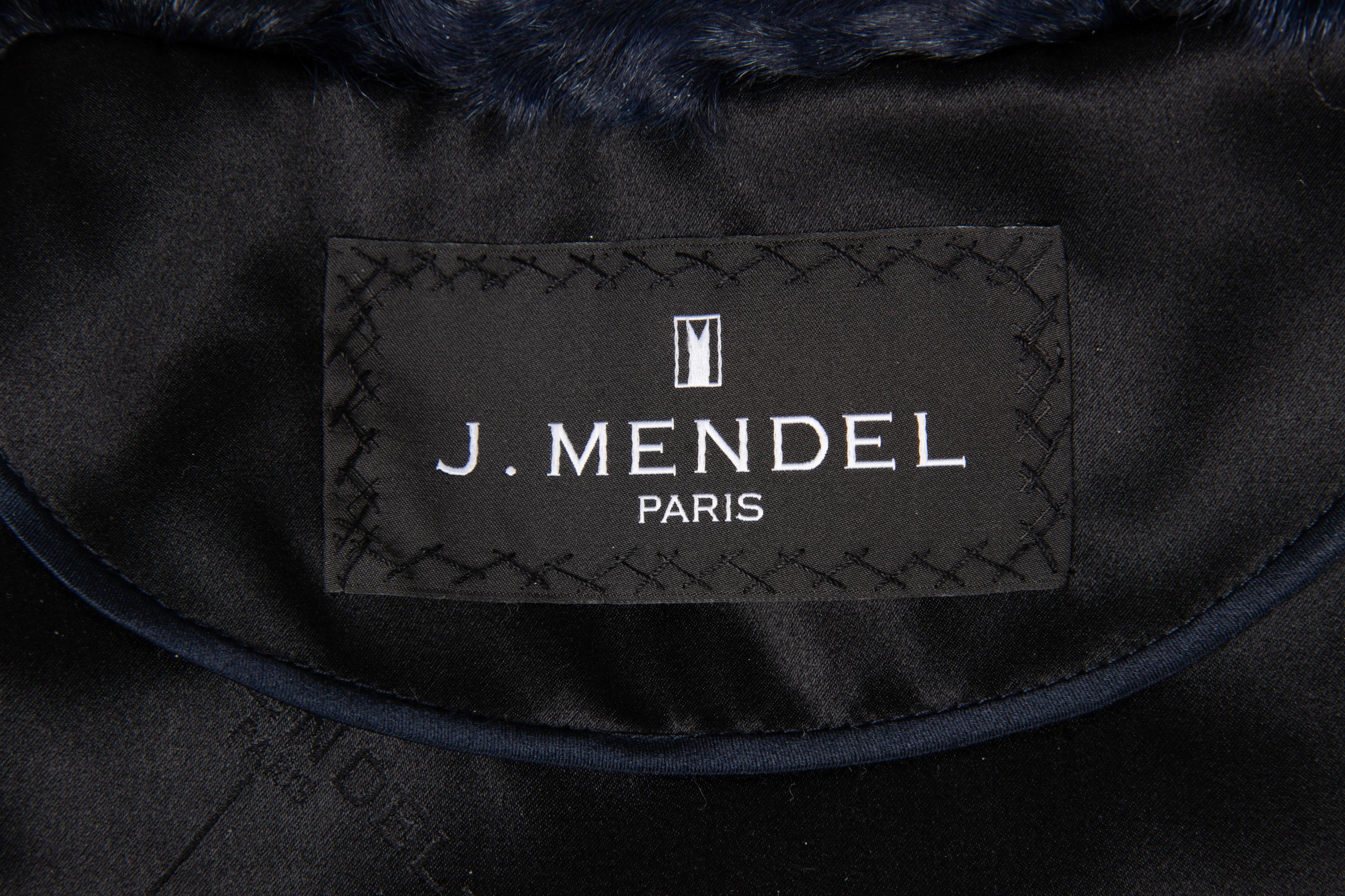 J. Mendel Navy Broadtail and Mink Coat, 2000s