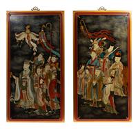 A Pair of Chinese Lacquer Panels — 20TH CENTURY