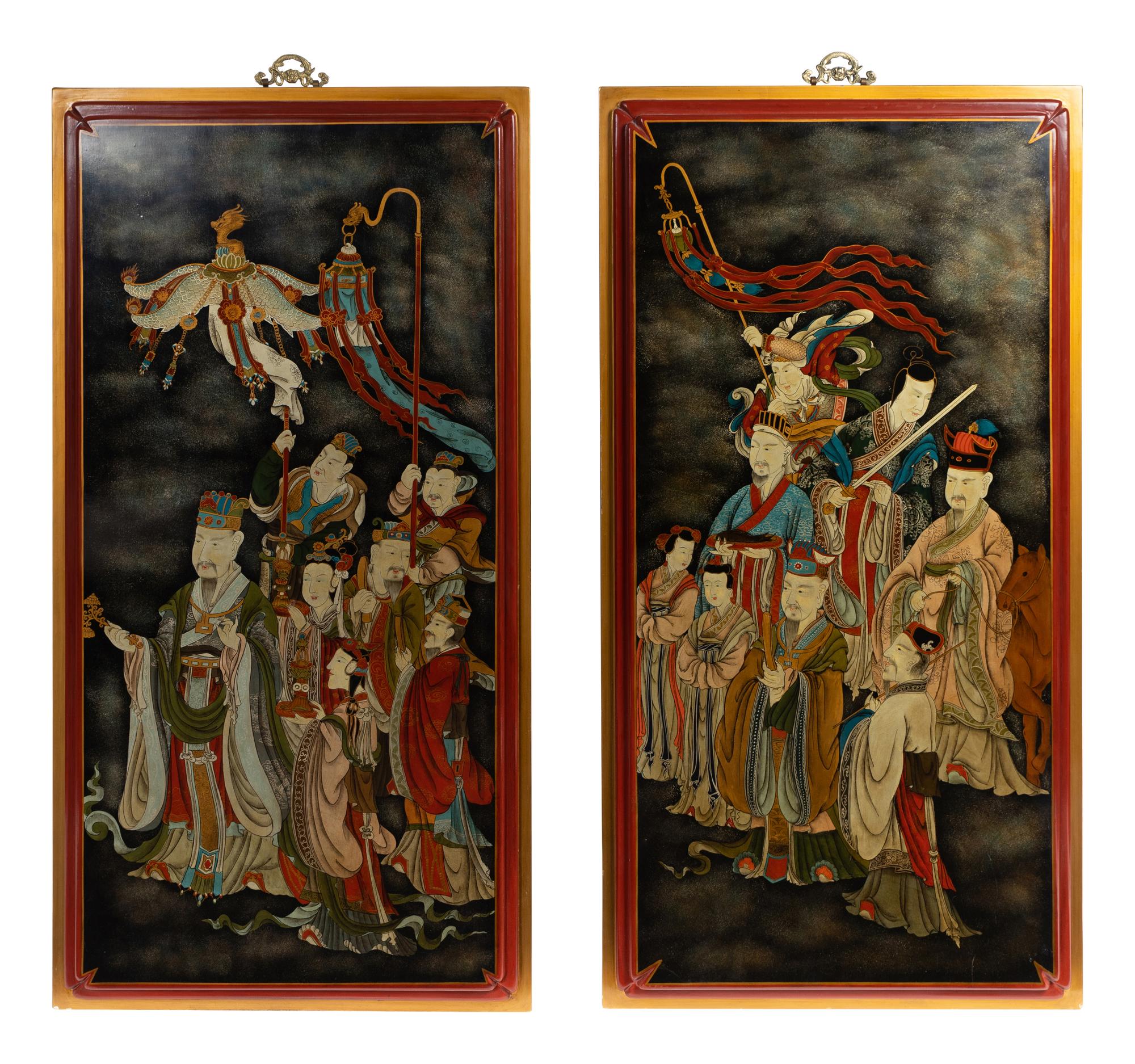 A Pair of Chinese Lacquer Panels — 20TH CENTURY