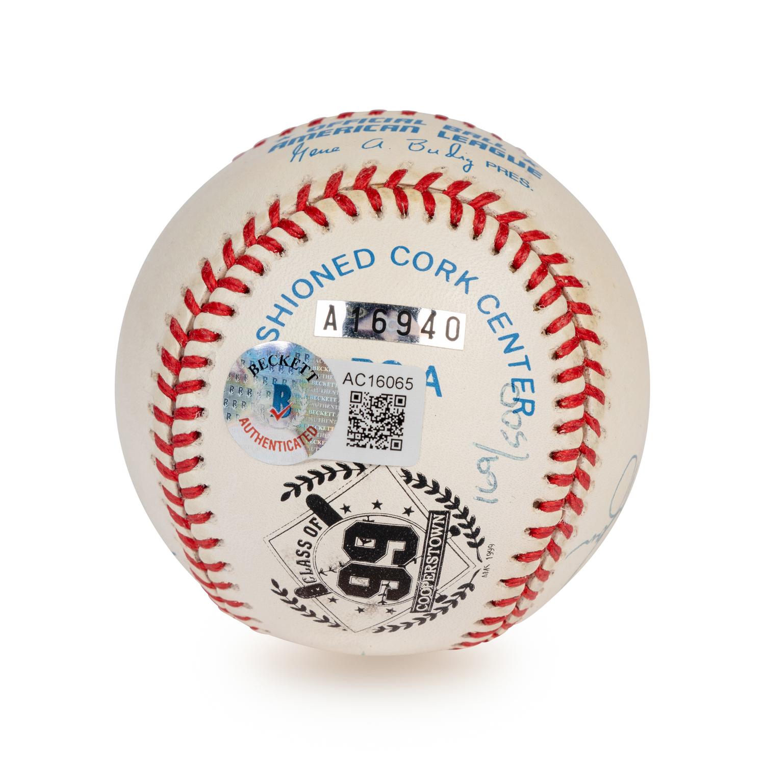 A Nolan Ryan, George Brett, Robin Yount and Orlando Cepeda 1999 Hall of Fame Signed Autograph Limited Edition Baseball (Beckett Authentication Services Letter)