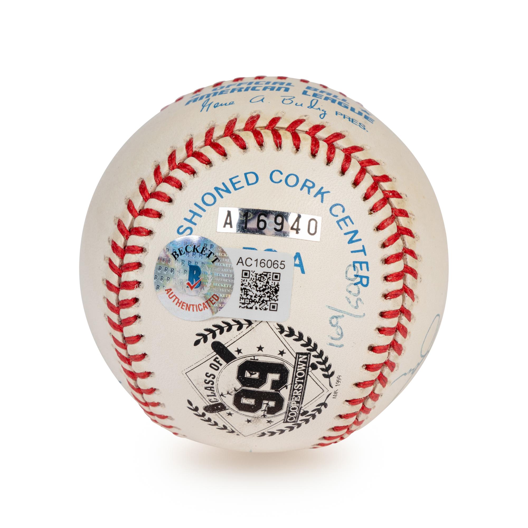 A Nolan Ryan, George Brett, Robin Yount and Orlando Cepeda 1999 Hall of Fame Signed Autograph Limited Edition Baseball (Beckett Authentication Services Letter)