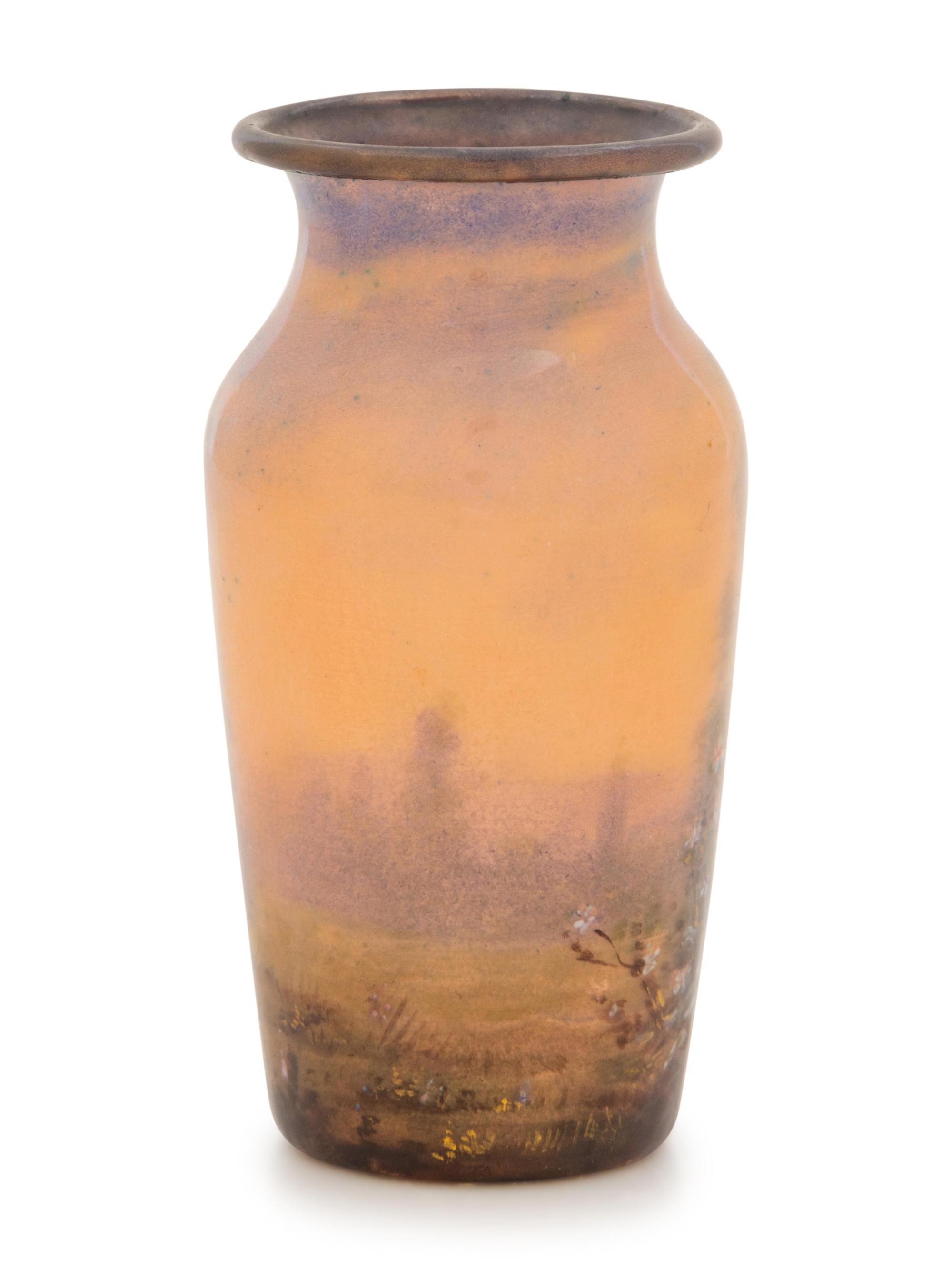 A French Miniature Enameled Copper Vase