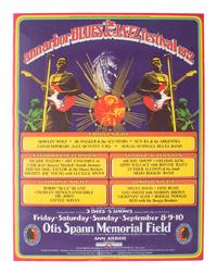 [MUSIC]. A group of 4 items promoting the Ann Arbor Blues and Jazz Festivals in 1970 and 1972, incl. posters, a program and bumper sticker.
