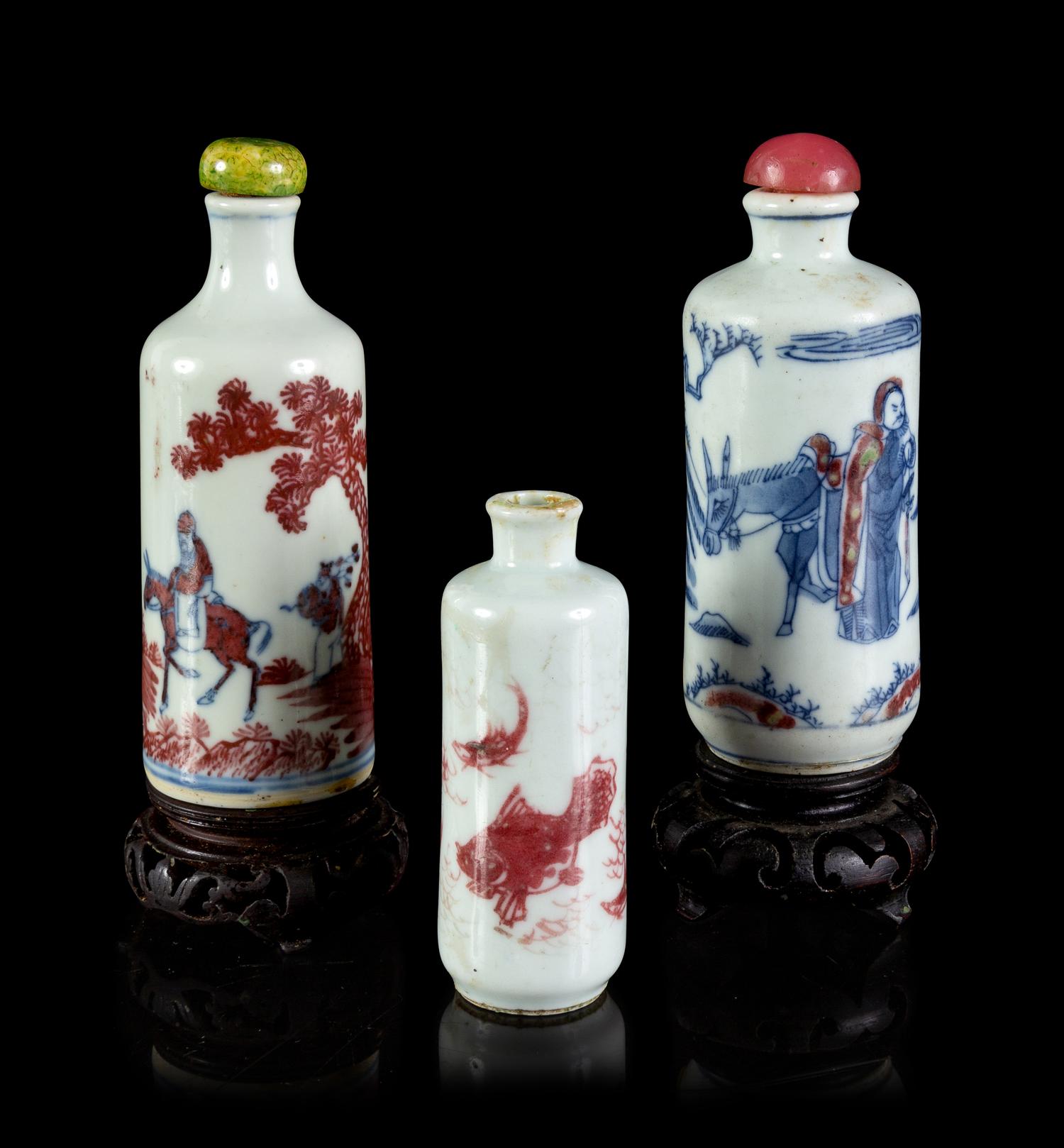 Three Porcelain Snuff Bottles