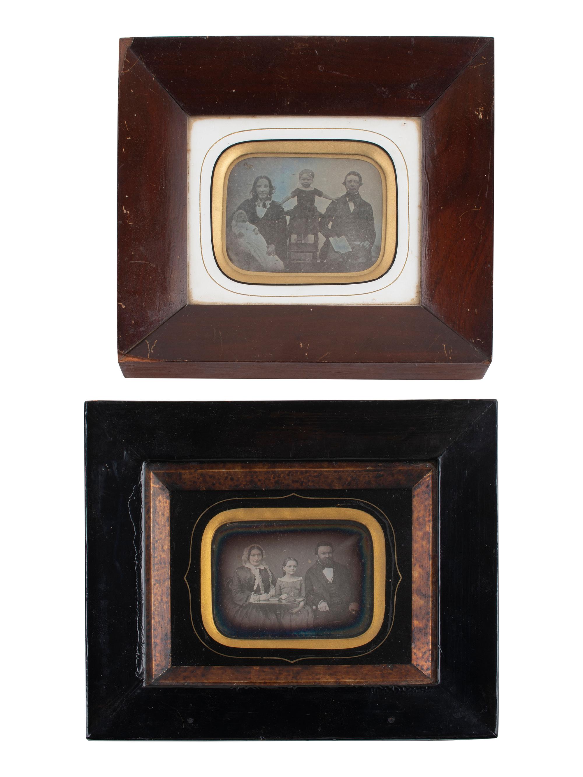 [EARLY PHOTOGRAPHY]. 7 charming daguerreotype portraits housed in frames.