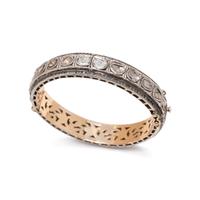 SILVER, GOLD AND DIAMOND BANGLE BRACELET
