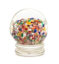A Scrambled Millefiori Pedestal Paperweight Diameter 2 1/2 inches