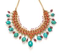 Diamond, Ruby, Turquoise, Cultured Pearl and Polychrome Enamel Demi-Parure