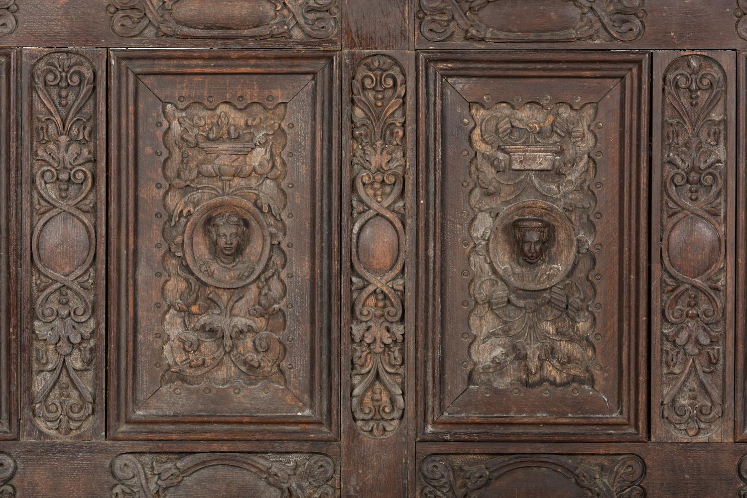 An English Carved Oak Architectural Wall Panel