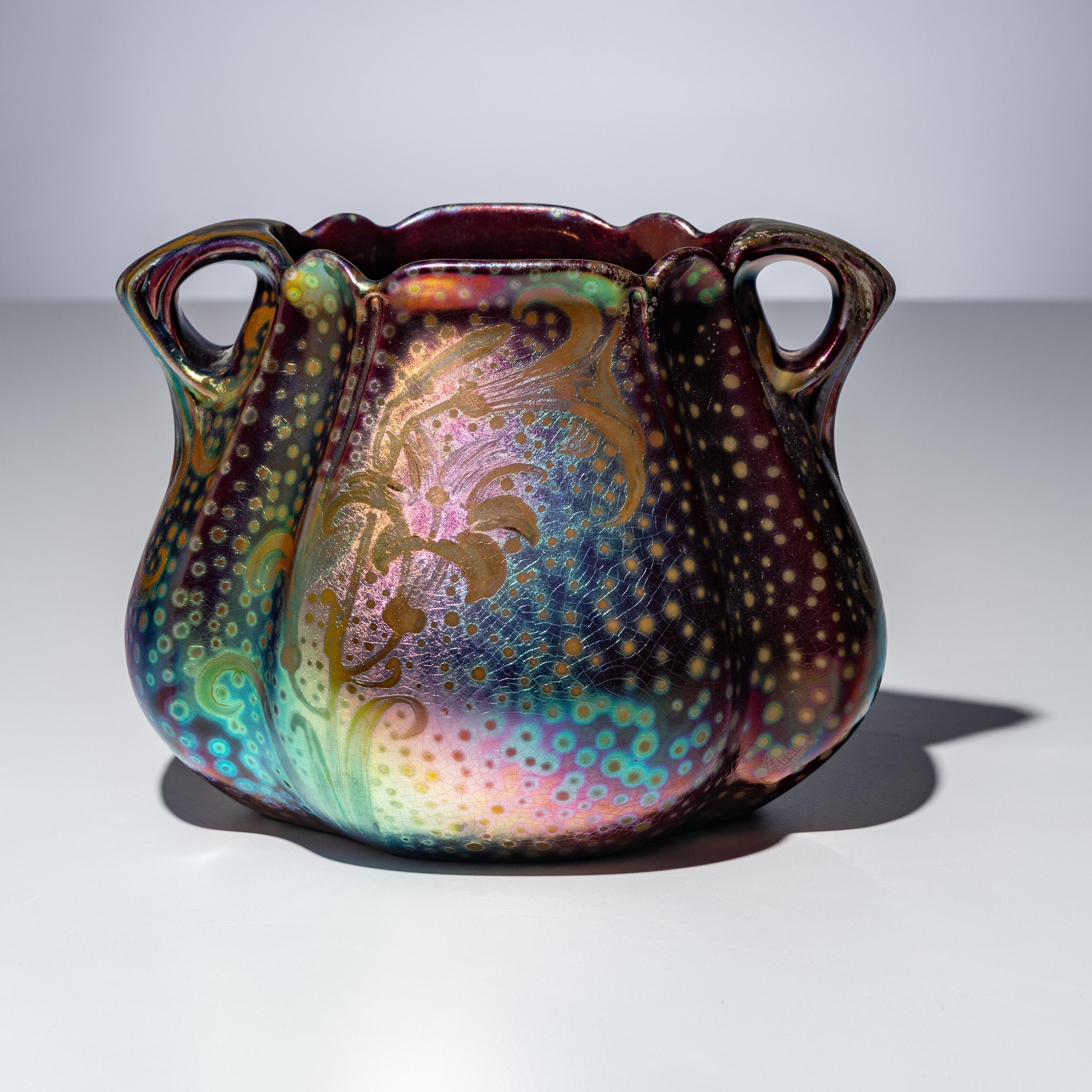 Jacques Sicard for Weller Pottery (French-American, 1865–1923) — Two-Handled Vase, c. 1905