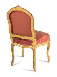 A Pair of Louis XV Style Giltwood Side Chairs