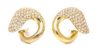 A Pair of 18 Karat Yellow Gold and Diamond Earclips, Namdar, 16.90 dwts.