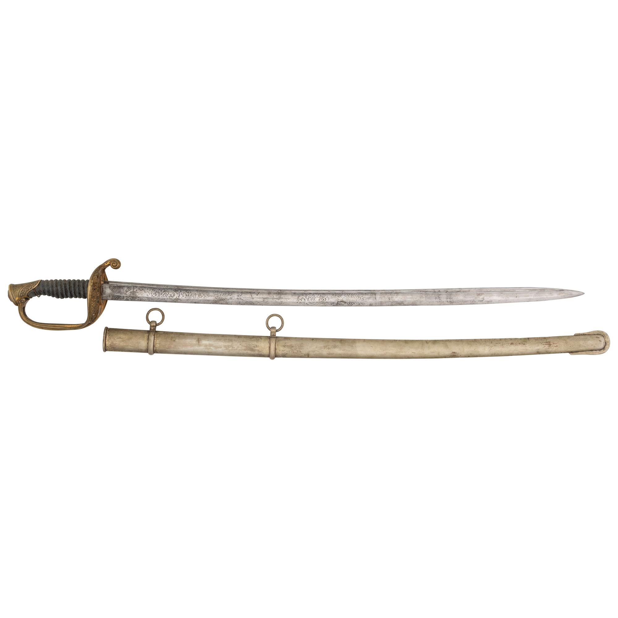 Klingenthal Model 1850 Foot Officers Sword Presented to RW Hemphill - 203 PA Volunteer Infantry - Mortally Wounded at Fort Fisher