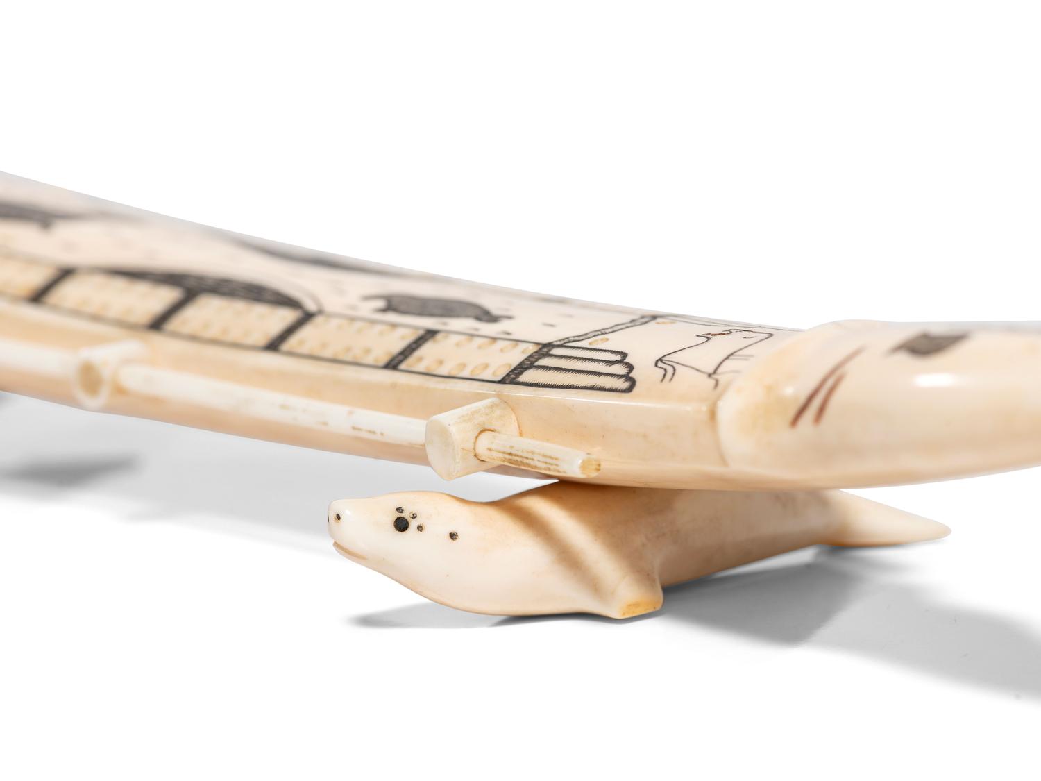 Iñupiat Carved Cribbage Board