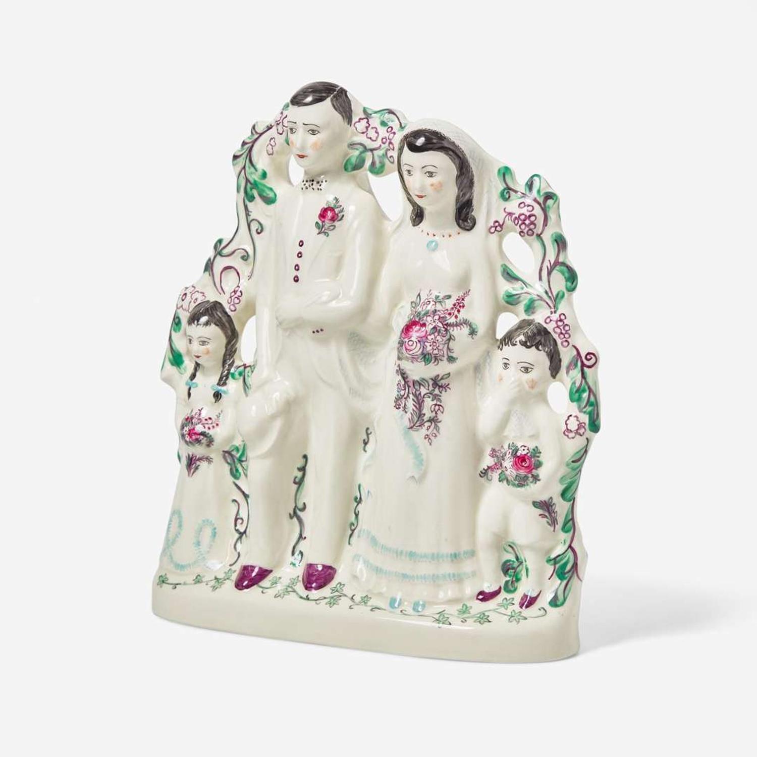 A Wedgwood Queensware "Bridal Group" Figural Group UK, circa 1950