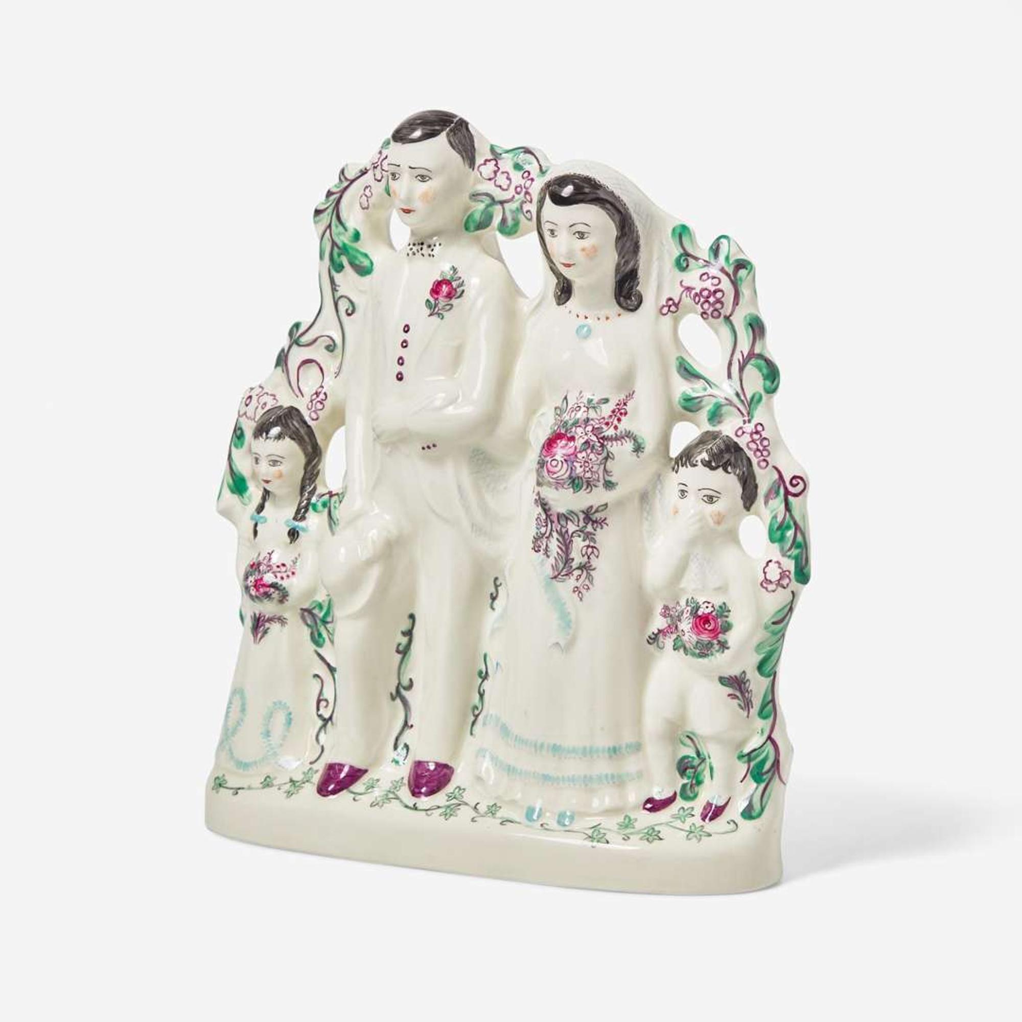 A Wedgwood Queensware "Bridal Group" Figural Group UK, circa 1950