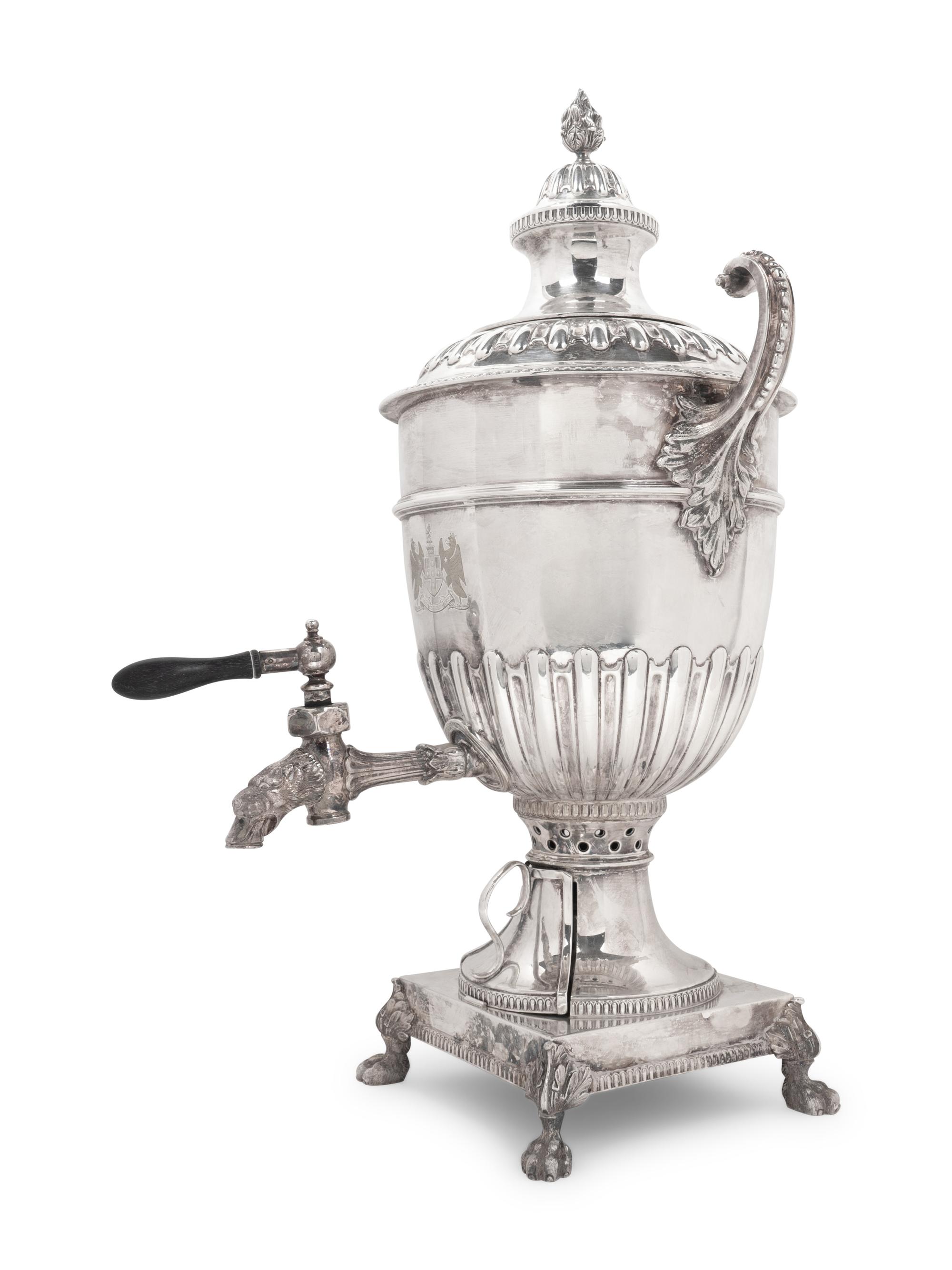 An English Electroplate Tea Urn — SPURRIER & CO., LONDON AND BIRMINGHAM, EARLY 20TH CENTURY