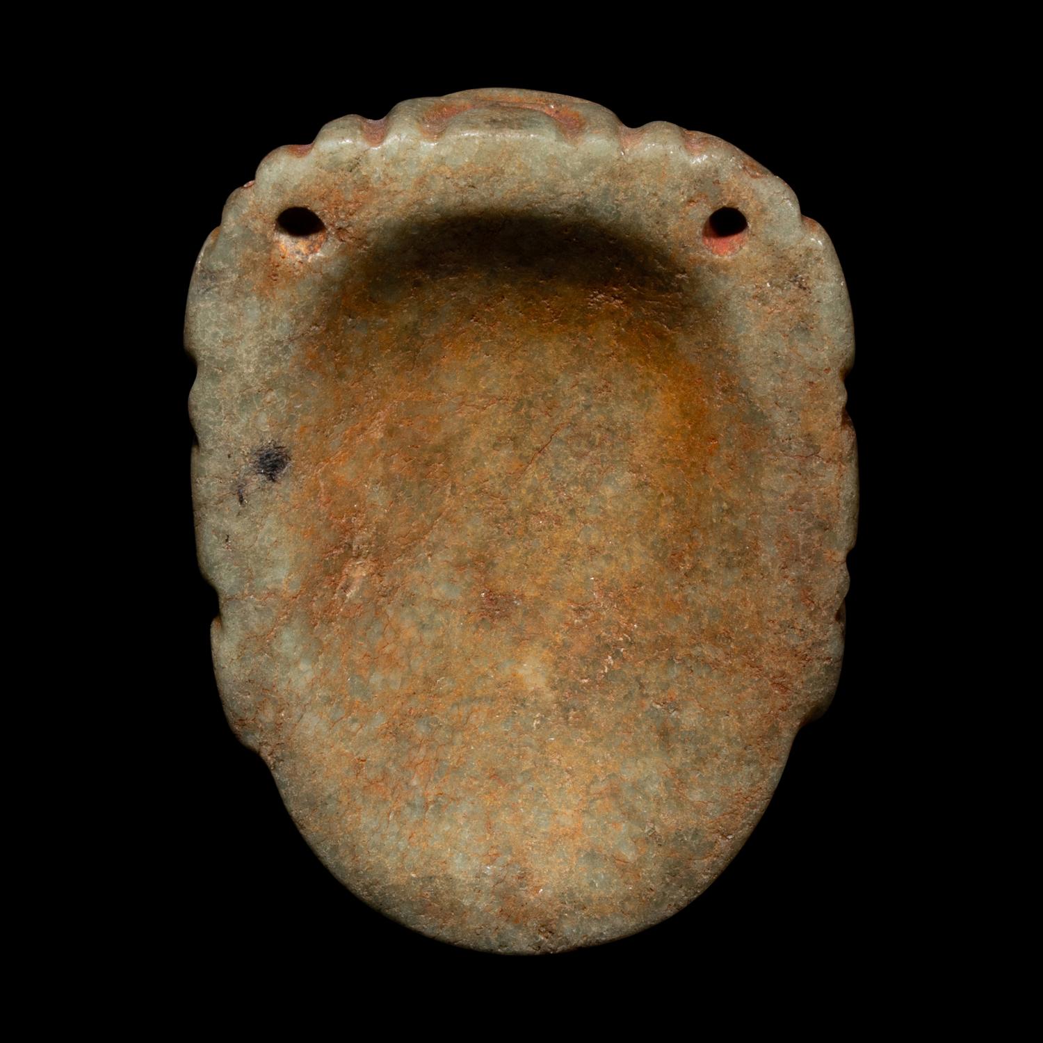 A Maya Jadeite Face Pendant