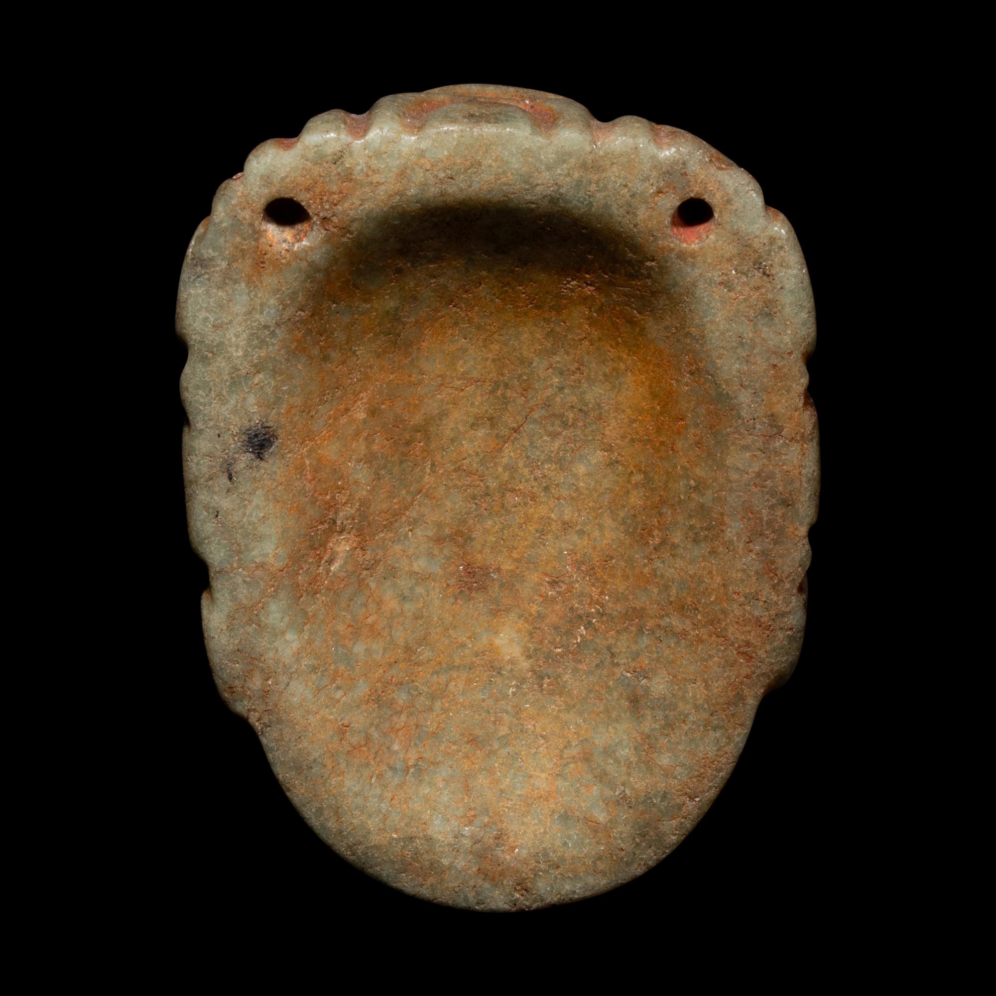 A Maya Jadeite Face Pendant